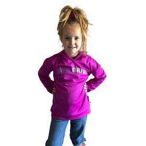 More Than Magic Shine Bright Hoodie Girls Small Sparkle Purple Pullover Long NWT